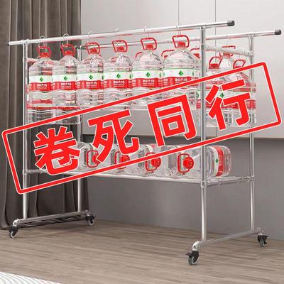 钢管晾衣架落地卧室阳台家用室内户外可移动2024爆款双杆凉衣杆子