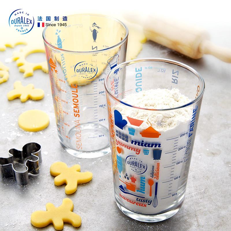 DURALEX多莱斯烘焙量杯刻度杯进口杯子早餐牛奶杯玻璃水杯大容量