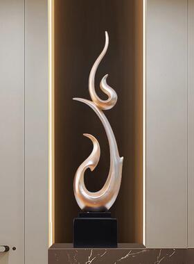 风生水起抽象艺术摆件入户玄关壁龛客厅落地雕塑意式极简竖高装饰