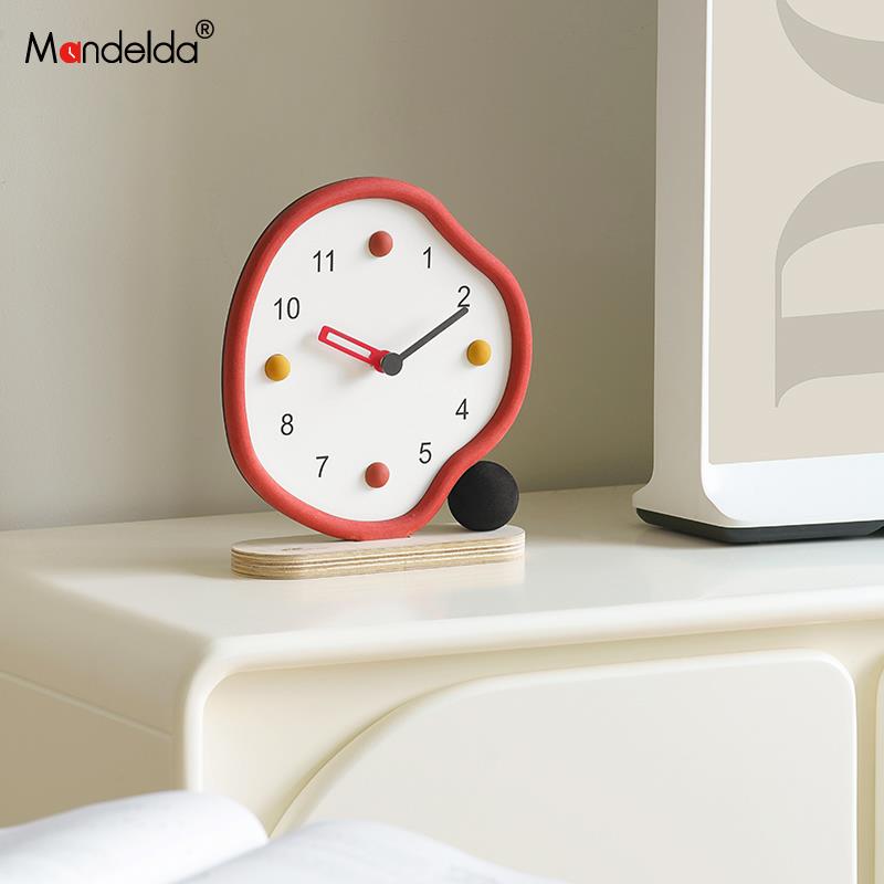 满得达家居客厅台式座钟玄关电视柜卧室创意时钟桌面摆件装饰品