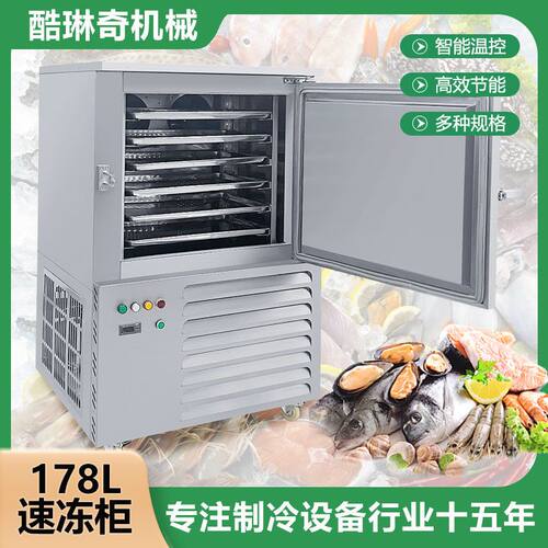 178L容量低温速冻柜 港口海鲜海产速冻冷藏柜 全不锈钢材质冷冻柜