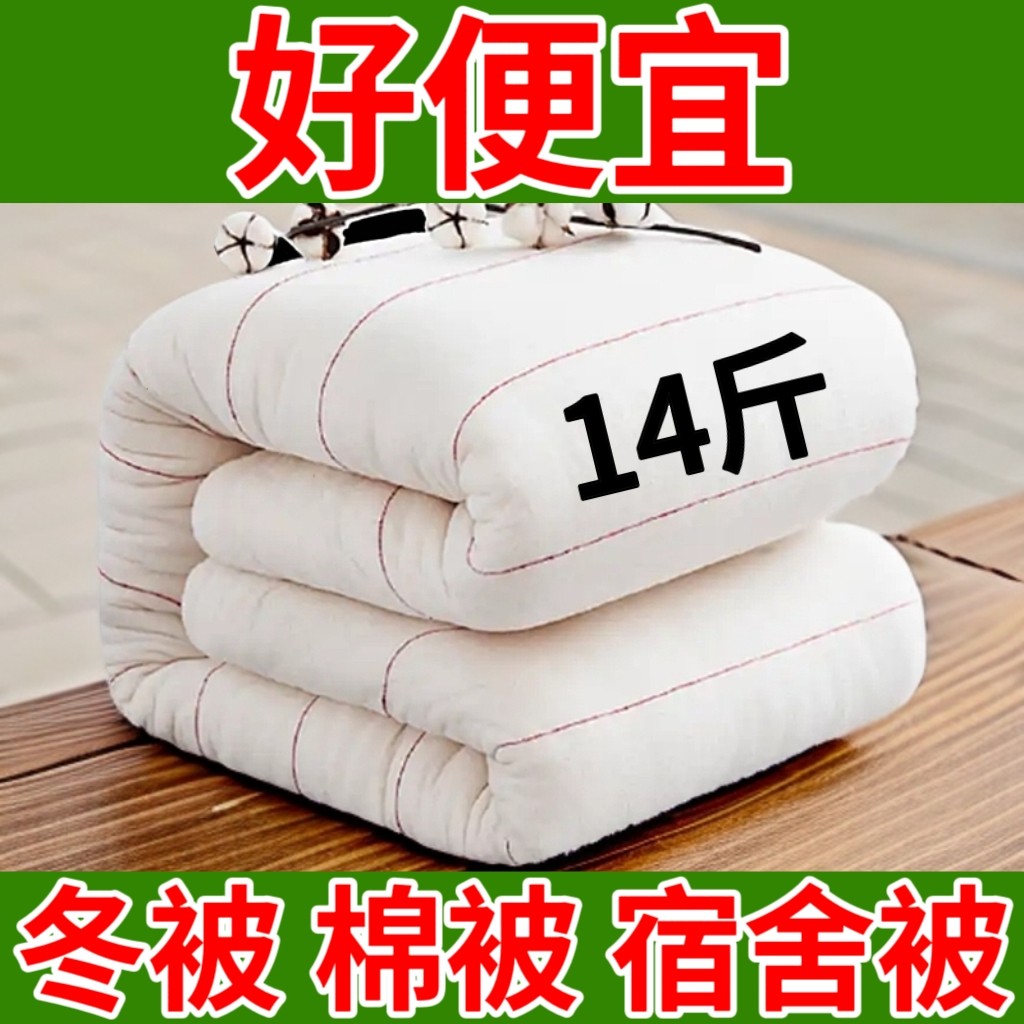 冬被棉絮棉被被芯可垫可盖绗缝工艺宿舍工地棉被加厚防寒