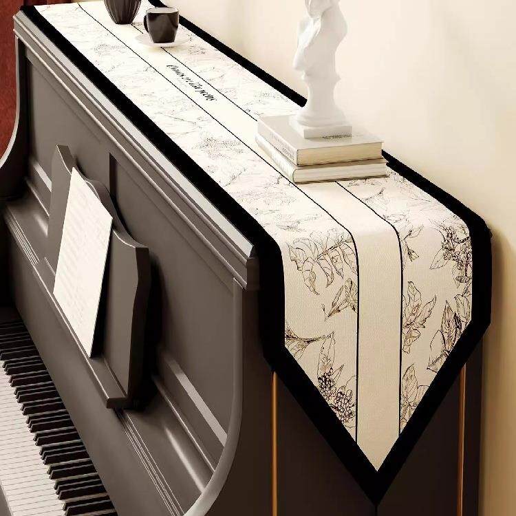 法式风钢琴防尘罩电钢琴键盘遮盖布轻奢琴罩感电子琴盖巾
