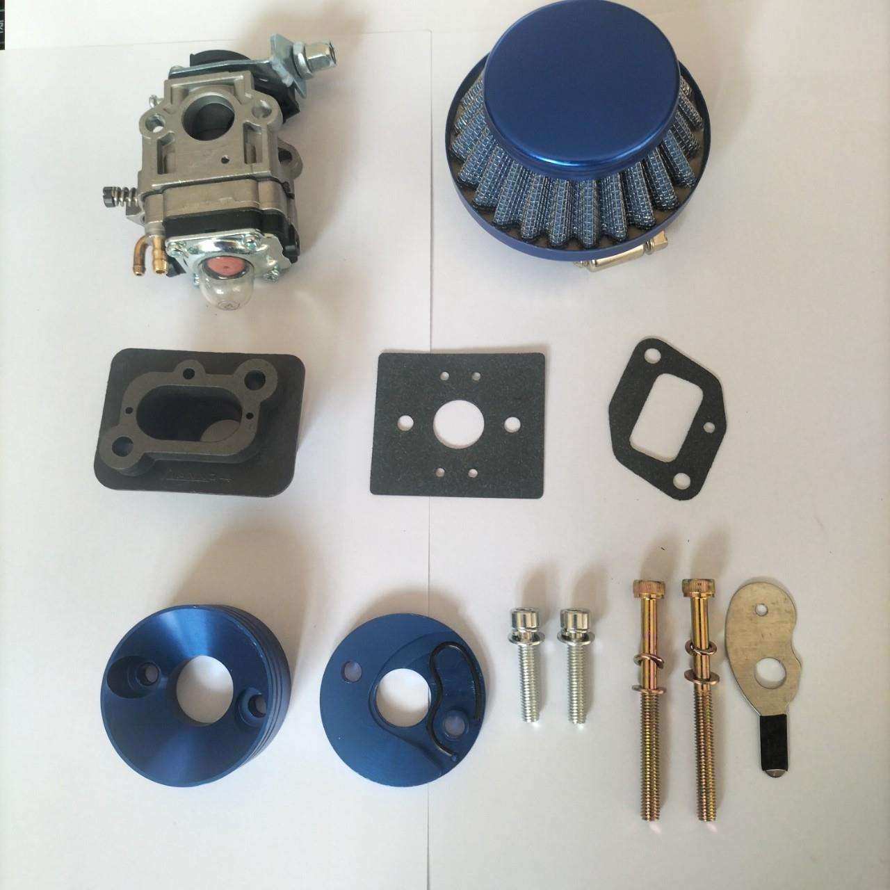 49cc化油器套件44-5化油器改装配件进气管空滤器