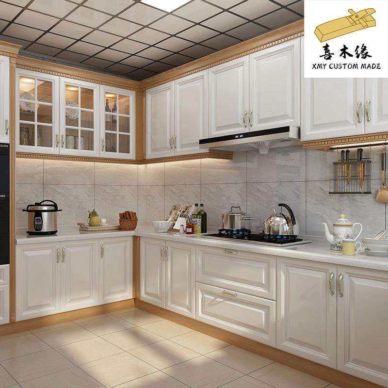 南京全屋整体厨房橱柜石英石台面欧式拉篮组装实木橱柜
