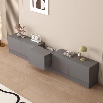 2025新款落地实木电视柜客厅家用小户型收纳储物窄柜一体隐藏插座