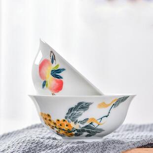 精致正德碗 景德镇陶瓷手绘釉下彩米饭碗餐具小汤碗微波炉家用中式