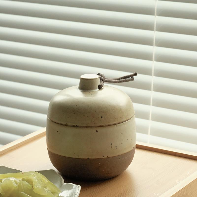 川泽烧日式粗陶炖盅家用陶瓷带盖隔水炖燕窝煲汤炖罐瓦罐汤蒸蛋碗