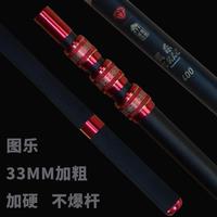 圖樂加粗加硬碳素抄網(wǎng)桿抄魚抄大物釣黃鱔高岸伸縮竿3米4米帶定位