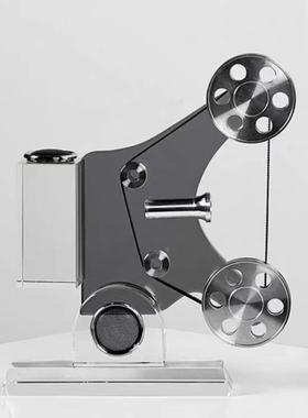 现代创意轻奢复古放映机水晶装饰摆件样板间客厅电视柜桌面摆设