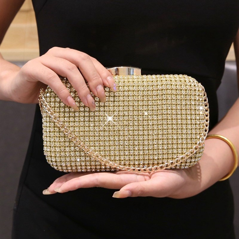 晚宴小手包金色搭配晚礼服喜妈妈婚宴包婚礼手包女士高端手抓包
