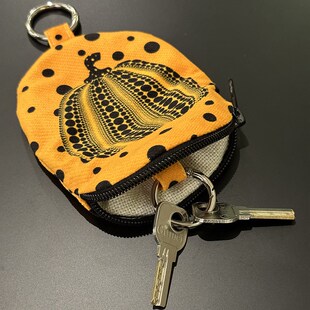 波点南瓜草间弥生艺术手工布艺创意钥匙包车用挂件钥匙扣日式小巧