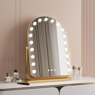 化妆镜台式桌面网红智能灯泡镜子化妆师专业美妆镜led带灯梳妆镜