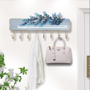 挂钩置物架铁艺壁挂收纳摆件家用入户玄关挂钥匙架免打孔衣帽挂钩