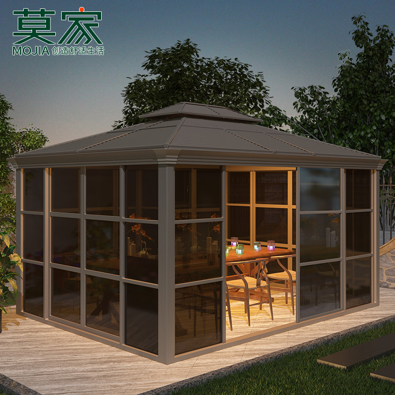 莫家户外可移动阳光房室外花园别墅组装民宿铝合金小房子庭院亭子