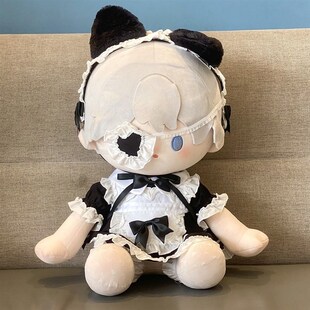 40cm站姿坐姿棉花娃娃红色黑色20女仆装男仆娃衣套装配件手套皮鞭