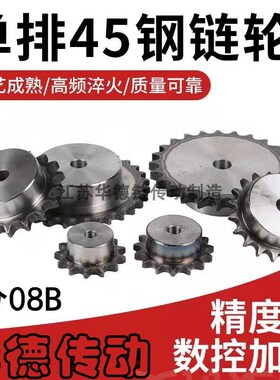 4分08B45钢链轮k10齿12齿15齿18齿20齿30齿428工业链条链轮传动轮