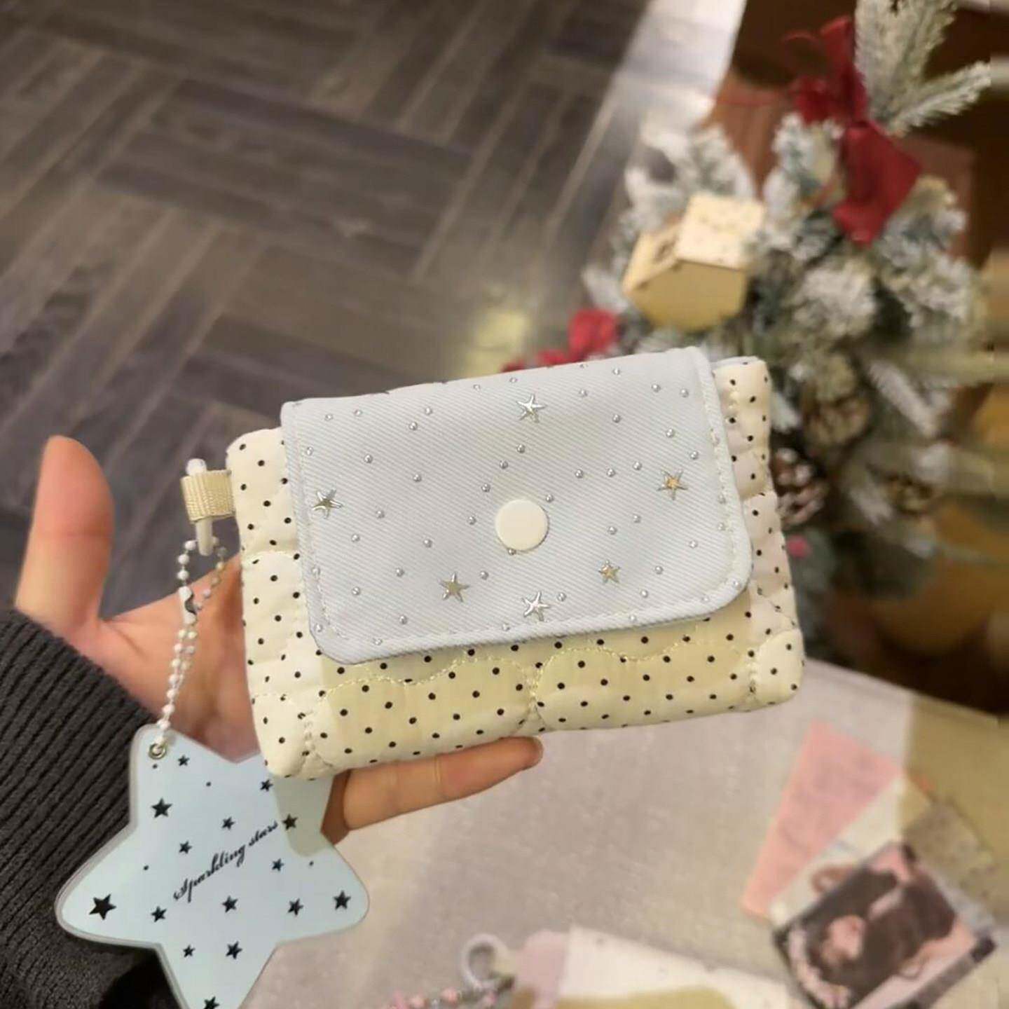 韩系星星印花ccd相机收纳卡包高颜值ins风少女心银行卡口红零钱包