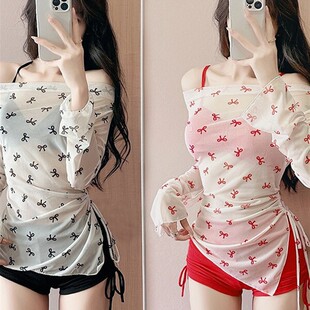 2025新款 三件套遮肚显瘦聚拢小胸韩国ins风泡温泉 游泳衣女分体式