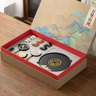 国潮文创陶瓷功夫茶具套装 家用简约办公室整套日式 茶壶茶杯礼盒装