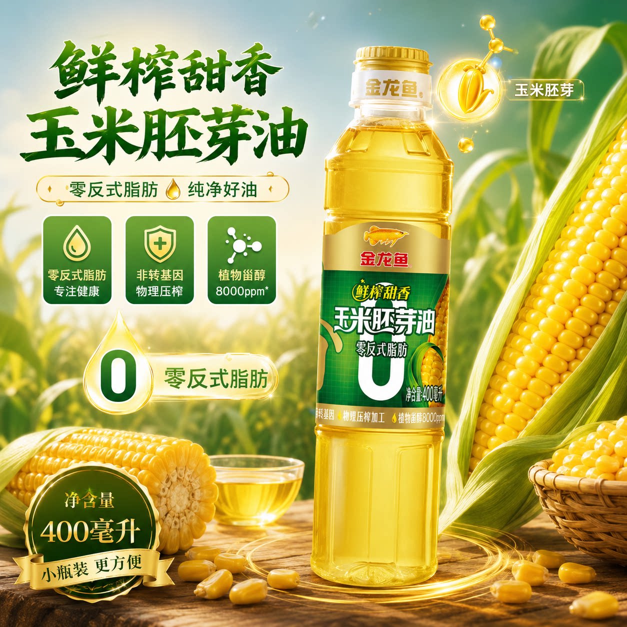 金龙鱼零反式脂肪鲜榨甜香玉米胚玉米油