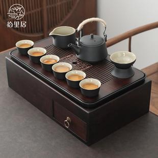整套茶盘白瓷紫砂茶壶茶杯多功能收纳茶台家用送礼 功夫茶具套装