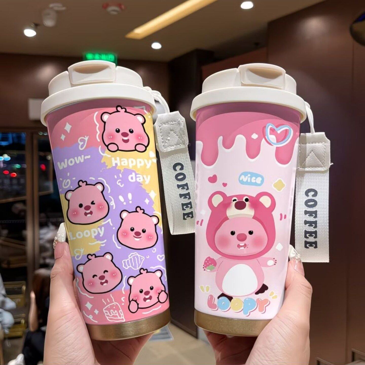 可爱卡通露比吸管咖啡杯