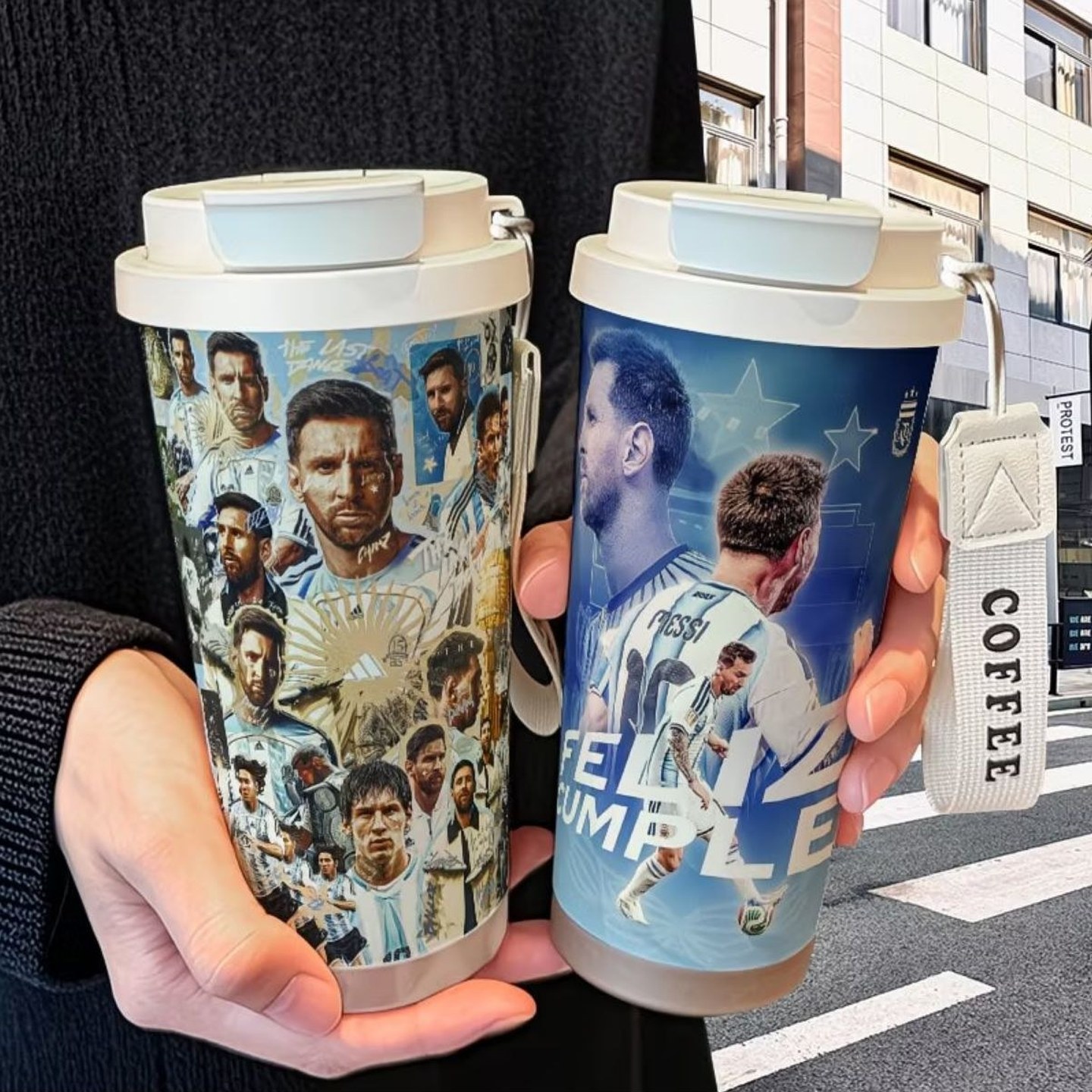 足球梅西周边保温杯不锈