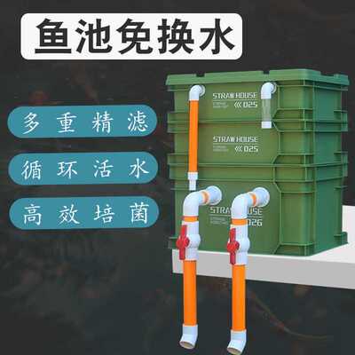 鱼池过滤器水循环系统鱼缸上置滴流盒过滤盒水池过滤箱周转箱上滤