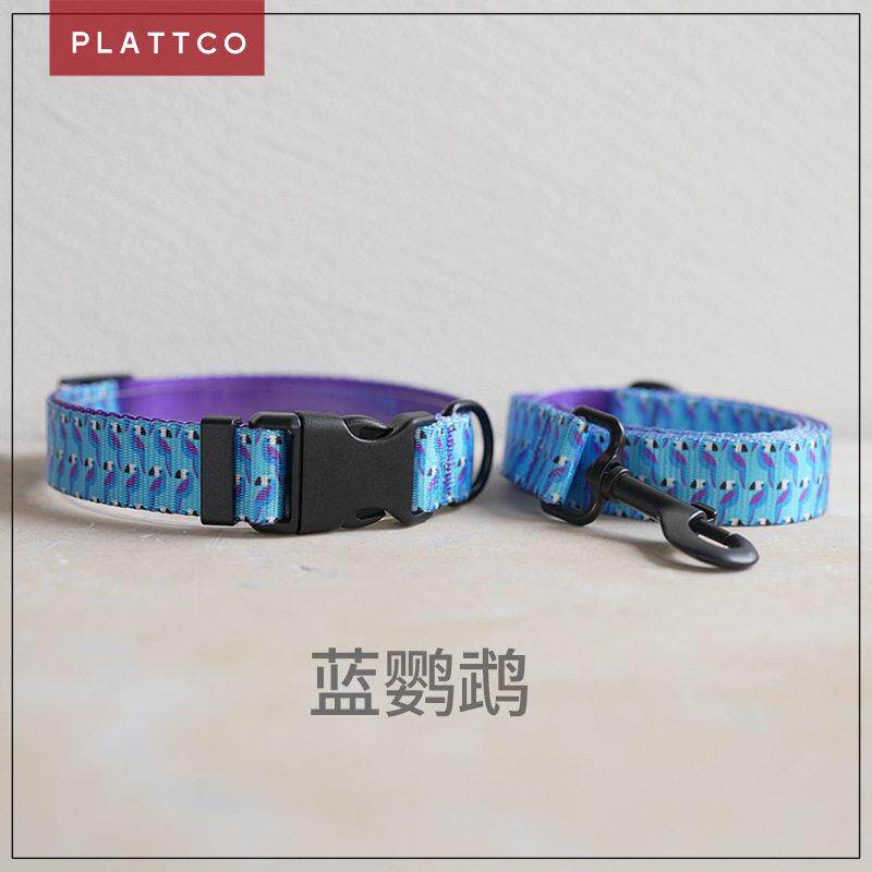 印花动物图案物狗项圈&牵引绳 家现货 厂PDC宠31 5