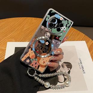 Vs2荣耀V2折叠屏VIVOXFold3Pro手提 原装 正品 日本潮牌卡通小动物磁吸镜面适用华为MateX5手机壳新款 女X3典藏版
