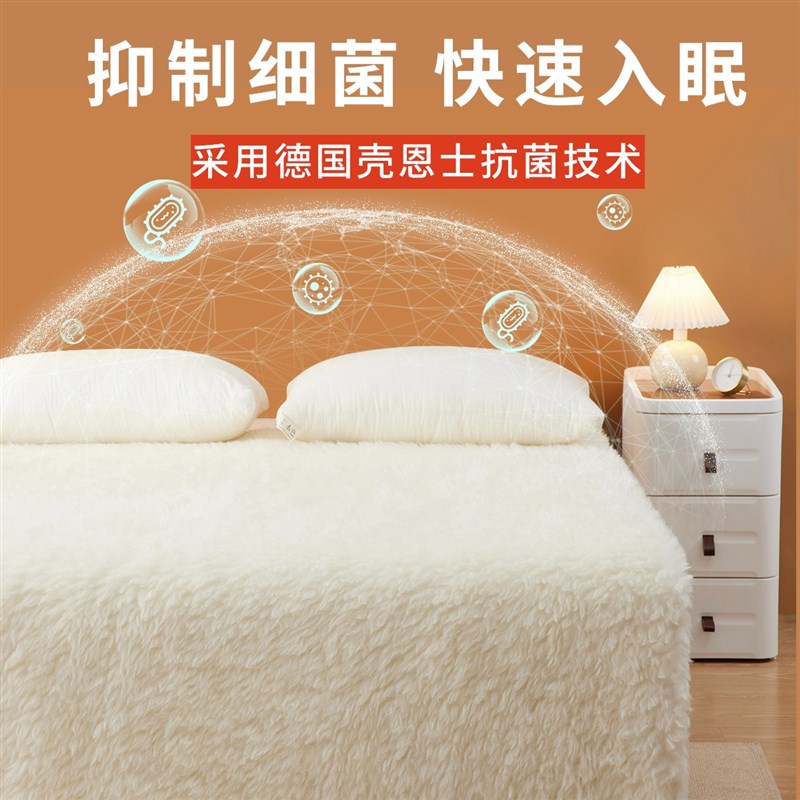 澳洲纯羊毛床垫软垫褥子家用羊羔绒毛毯冬天保暖垫被冬季加厚双人