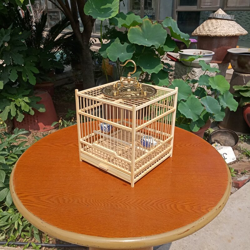 竹制小号方笼太保铜钩绣眼笼黄鸟笼贝子笼黄豆鸟笼包邮带配件