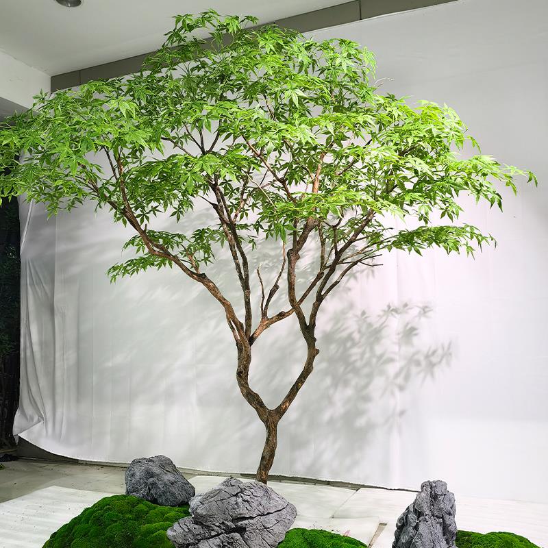 仿真枫叶树假青枫树大型榕树假树室内马醉木落地简约装饰绿植造景