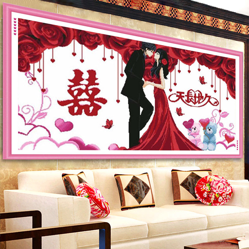 结婚礼物送新人新婚2026新款5D钻石画满钻贴画点钻十字绣客厅婚礼