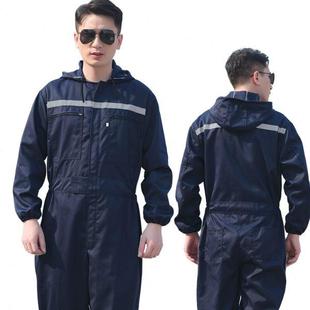 男船舶反光工地汽修透气一体防护连体衣劳保服 连体工作服防尘套装