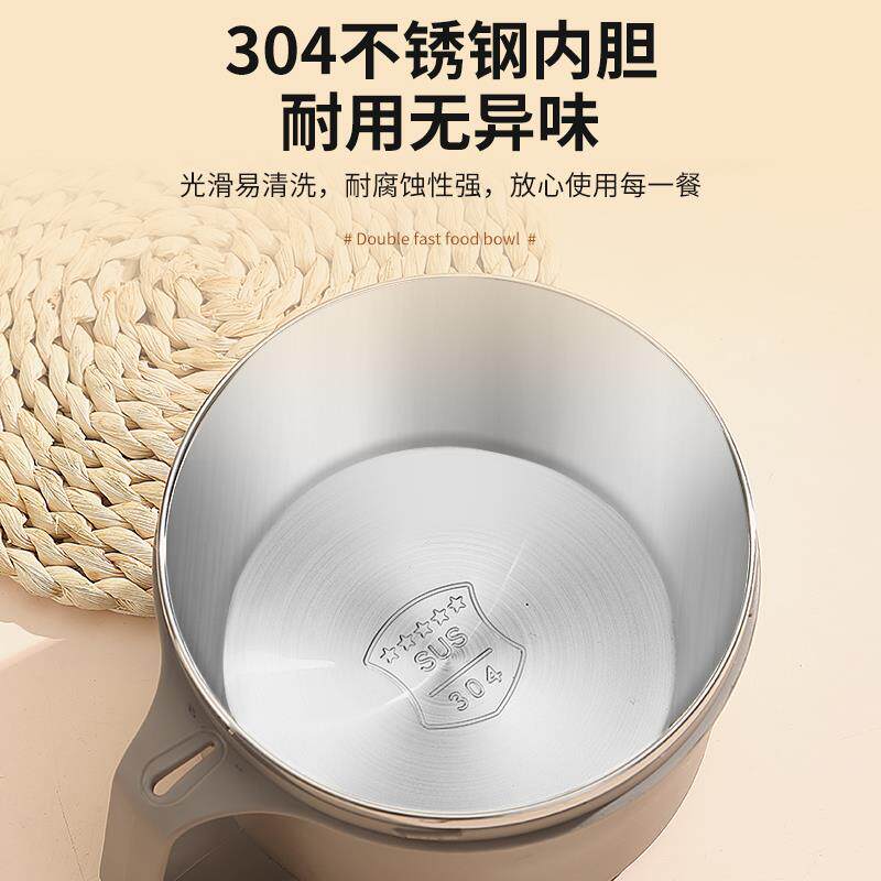 304不锈钢保温饭盒大容量饭缸成人工作碗便当盒快餐杯食堂打饭碗