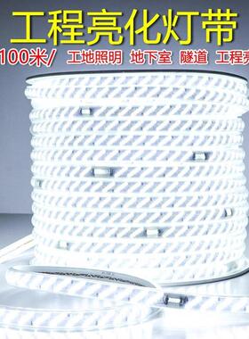 220Vled灯带白光户外防水工程127V养殖塔吊工地24V36V地下室