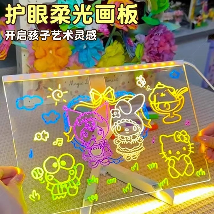 手绘透明可擦插电展示牌礼品