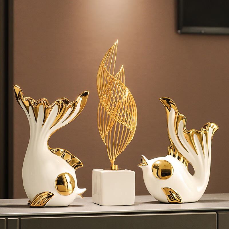 现代轻奢客厅玄关电视柜风生水起摆件高档酒柜装饰品乔迁新居礼品