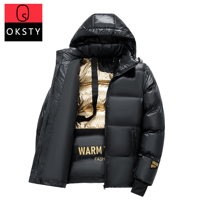oksty黑金羽绒棉服女