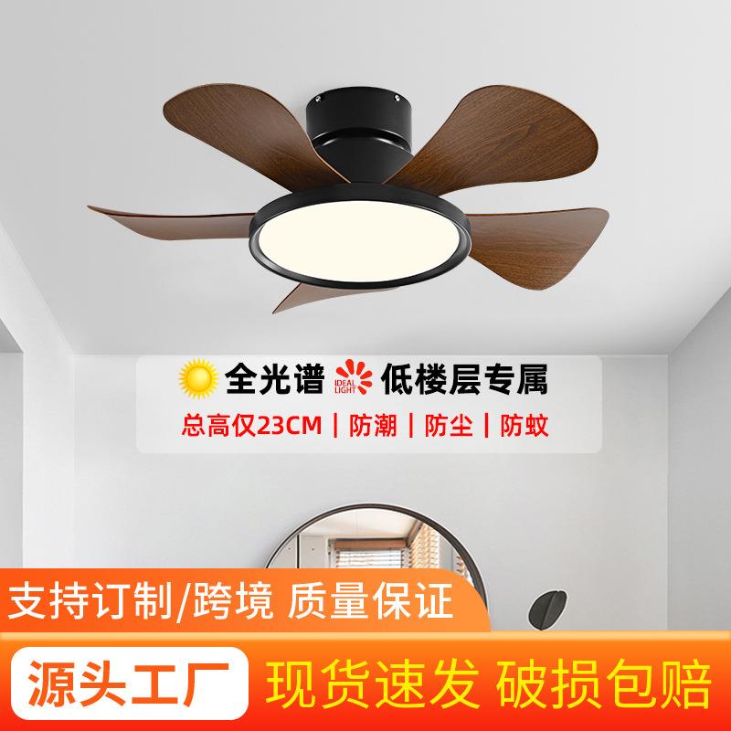 餐厅风扇灯2024新款卧室小型吊扇家用静音过道阳台书房吸顶吊扇灯