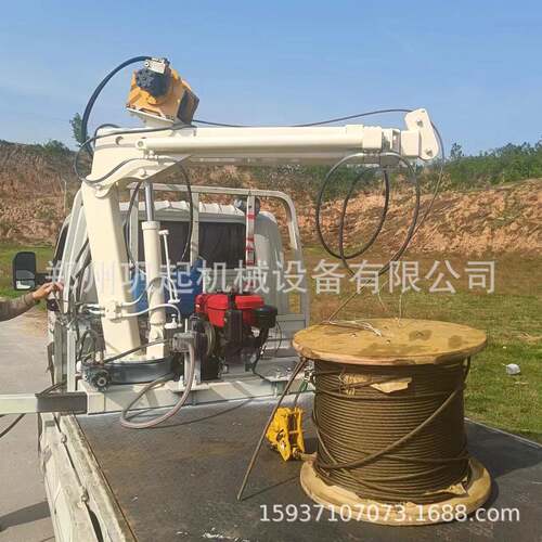 随车小型吊机皮卡轻卡车用12V24V动力1吨全液压车载船用折臂吊