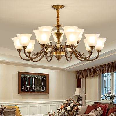 美式全铜吊灯客厅灯复古大气欧式