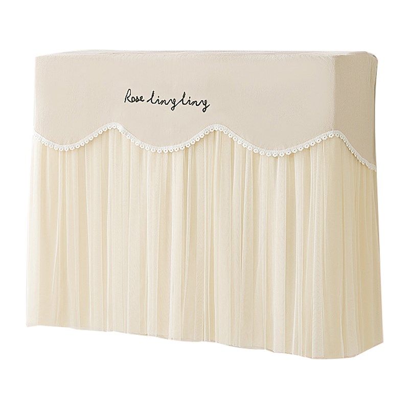 简约挂机空调罩纯色田园风家用防风直吹绣花挂机空调套月子防尘罩