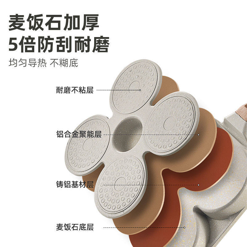 煎蛋神器鸡蛋汉堡锅机早餐锅家用蛋堡锅模具煎饼四孔煎锅不粘平底