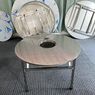 电磁炉火锅圆桌家用电陶炉餐桌可定制开孔 加厚全不锈钢商用韩式