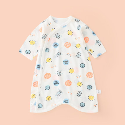 婴儿睡袍夏季薄款长袖空调服连体衣服家居服宝宝纯棉空调房睡衣