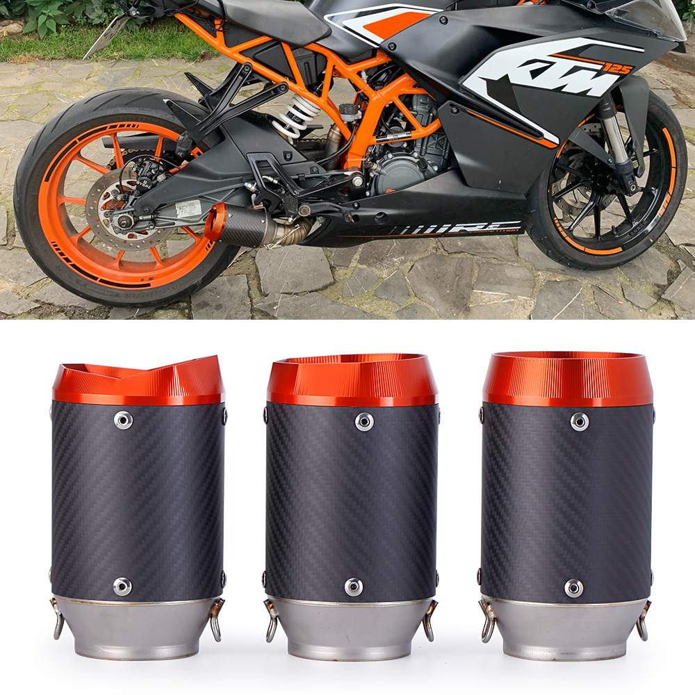 机车通用排气改装 AR橘盖系列 NINJA300 DUKE R3 碳纤尾段排气管