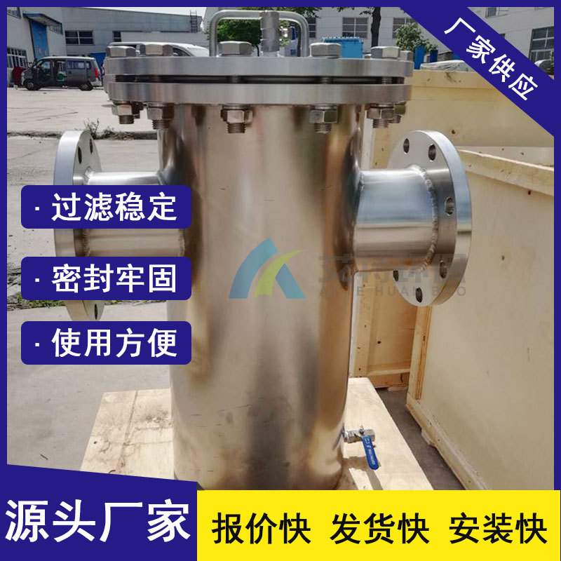 生产  篮式滤水器 化工厂水处理 管道法兰连接